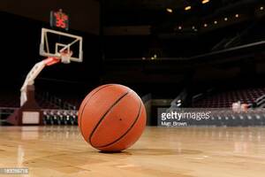 basketball on the court