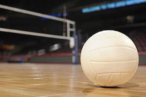 volleyball on the court